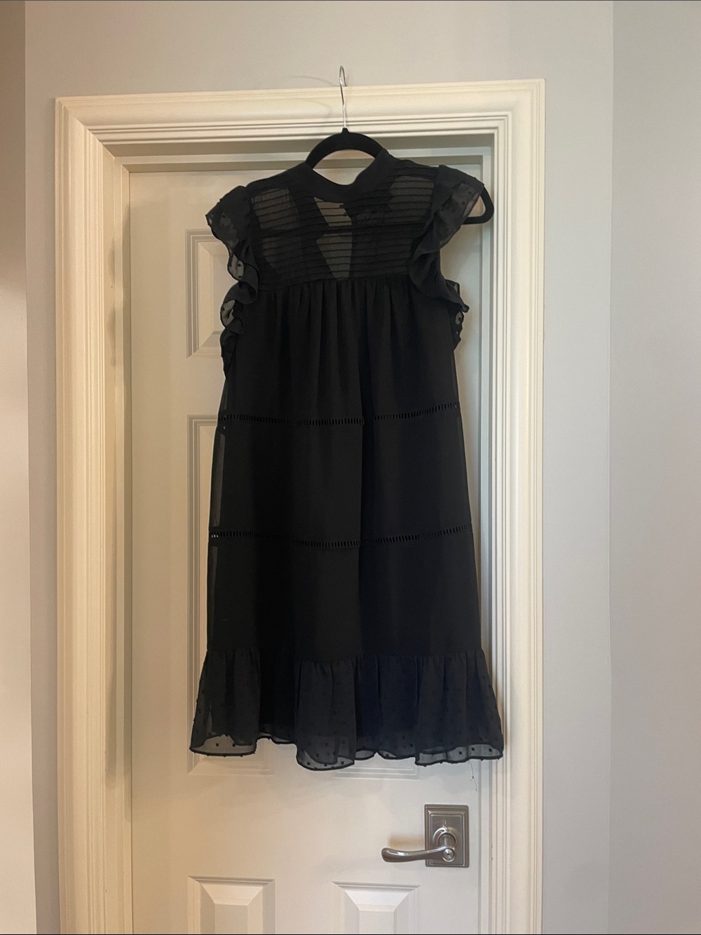 Black Ruffle Sleeve ' Dress